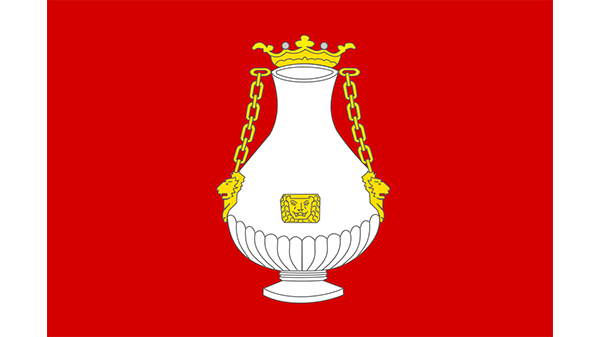 Vlag gemeente Vlissingen - in kleur op transparante achtergrond - 600 * 337 pixels 
